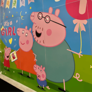 An image of a poster featuring the characters from Peppa Pig.